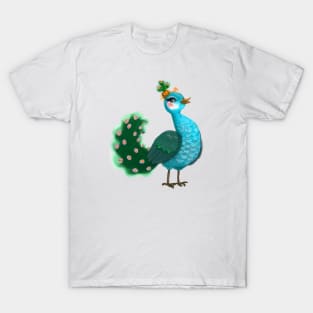 Cute Peacock Drawing T-Shirt